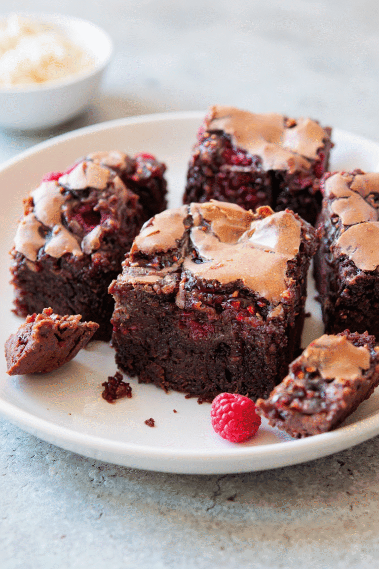 Easy Raspberry Brownies from a Box Mix