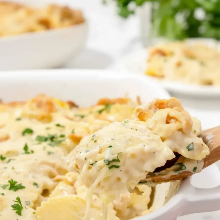 Chicken Alfredo Ravioli Bake