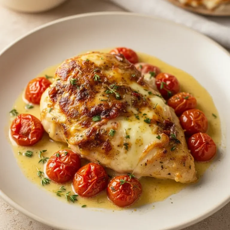 Creamy Baked Tuscan Chicken with Spinach & Sun-Dried Tomatoes