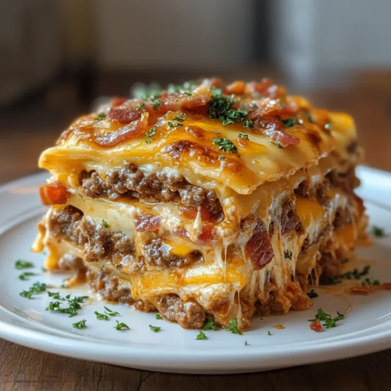 Parmesan Garlic Bacon Cheeseburger Lasagna Recipe