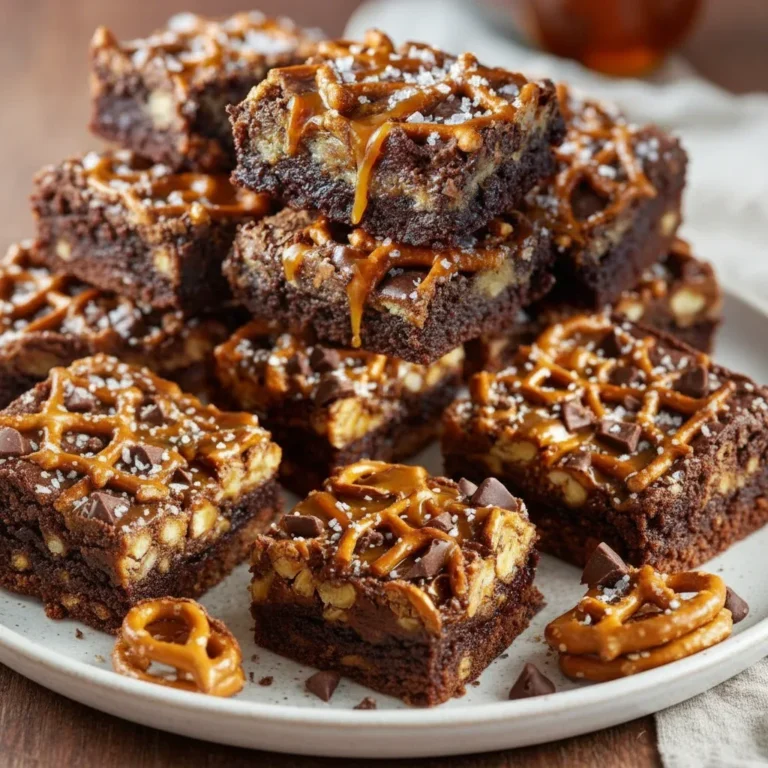 Pretzel Bottom Caramel Brownies: A Salty-Sweet Fudgy Dessert