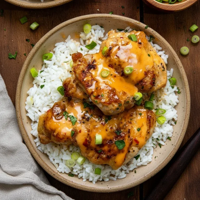 Skillet Bang Bang Chicken Thighs – A Creamy & Spicy Dish