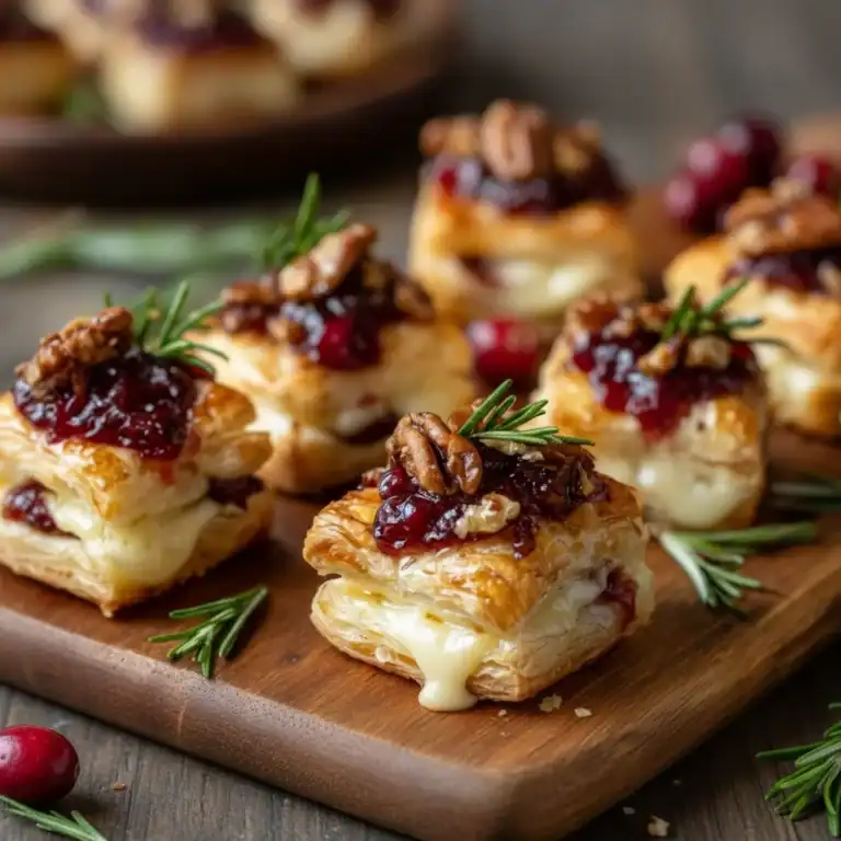 Baked Cranberry Brie Bites Recipe Holiday Appetizer