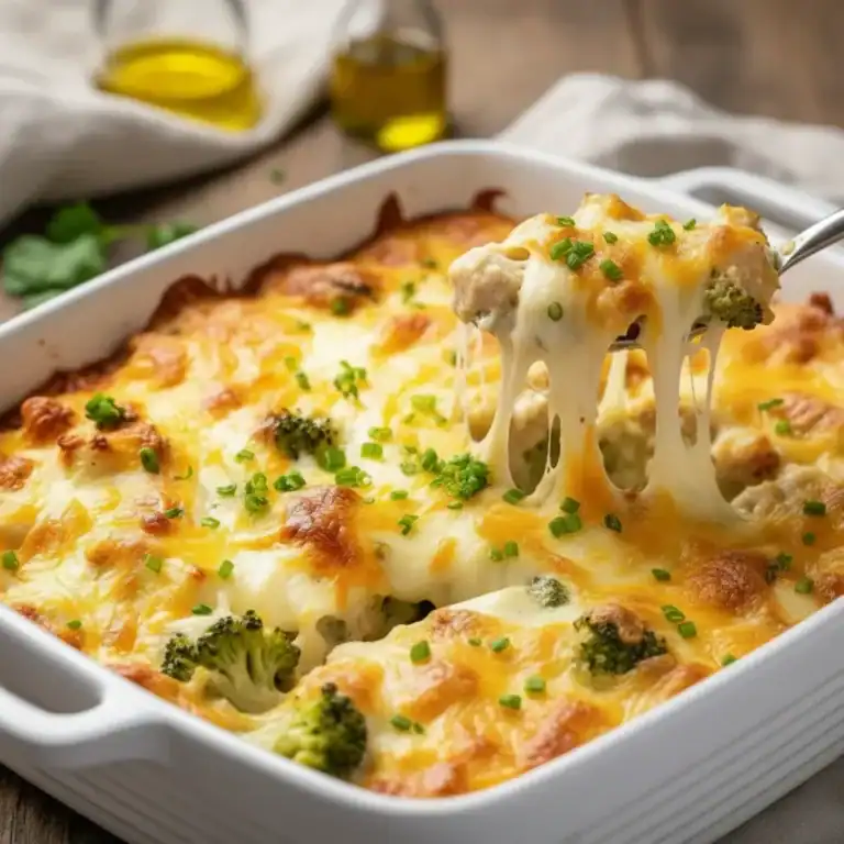 Keto Chicken Alfredo Broccoli Bake