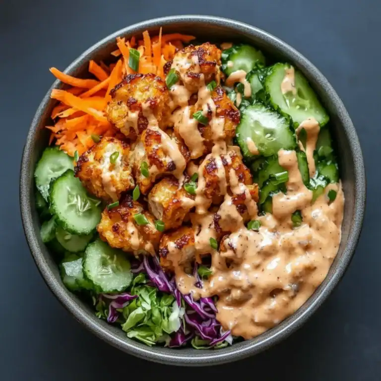 Bang Bang Chicken Bowl Recipe - Creamy and Crispy Meal