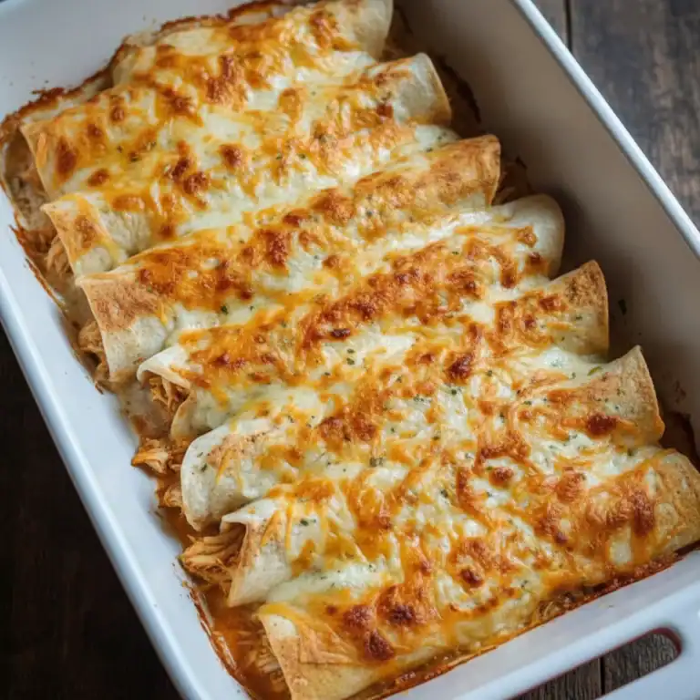 Chicken Enchiladas with White Sauce Recipe - High Protein Plate