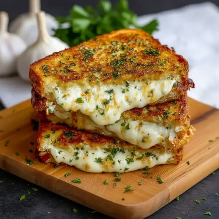 Garlic Bread Grilled Cheese Recipe - Ultimate 15 Minute Lunch