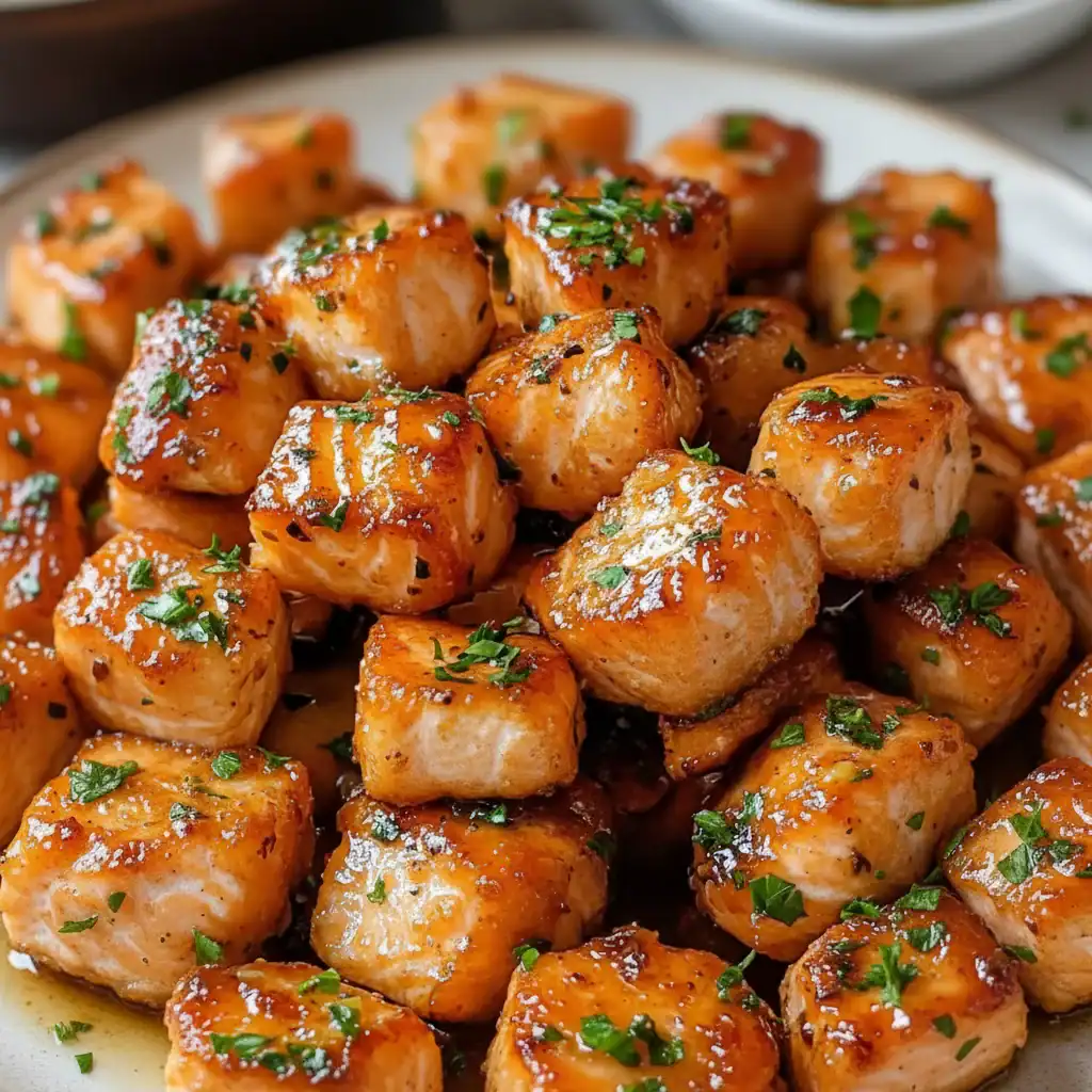 Honey Garlic Salmon Bites Recipe - Quick 20 Minute Lunch
