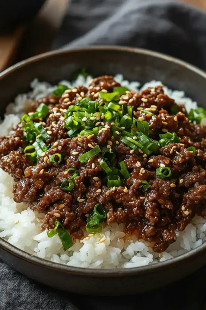 Korean Ground Beef Bowl Recipe