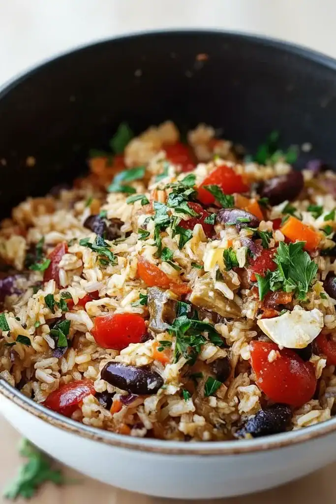One Pan Mediterranean Rice Bowl Recipe