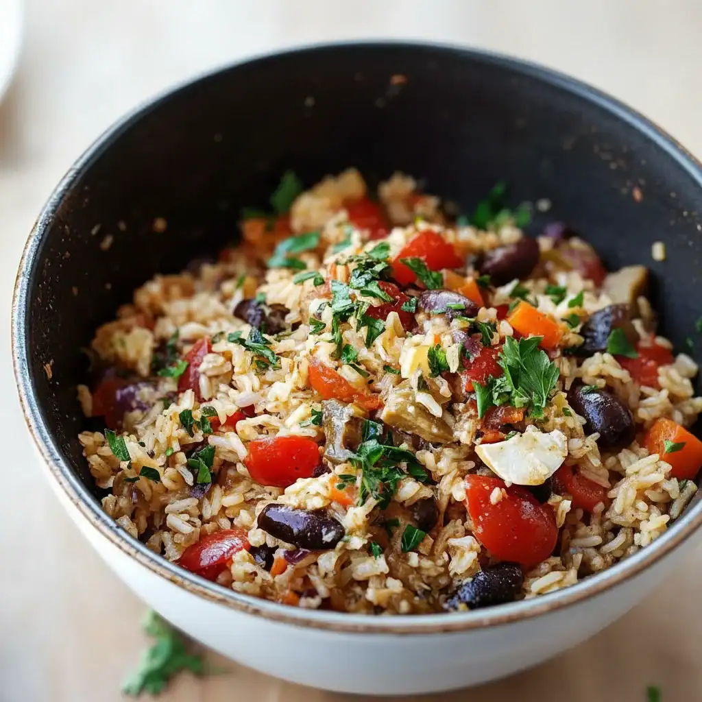 One Pan Mediterranean Rice Bowl Recipe
