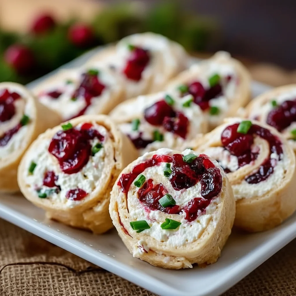 Cheesy Christmas Cranberry Roll Ups