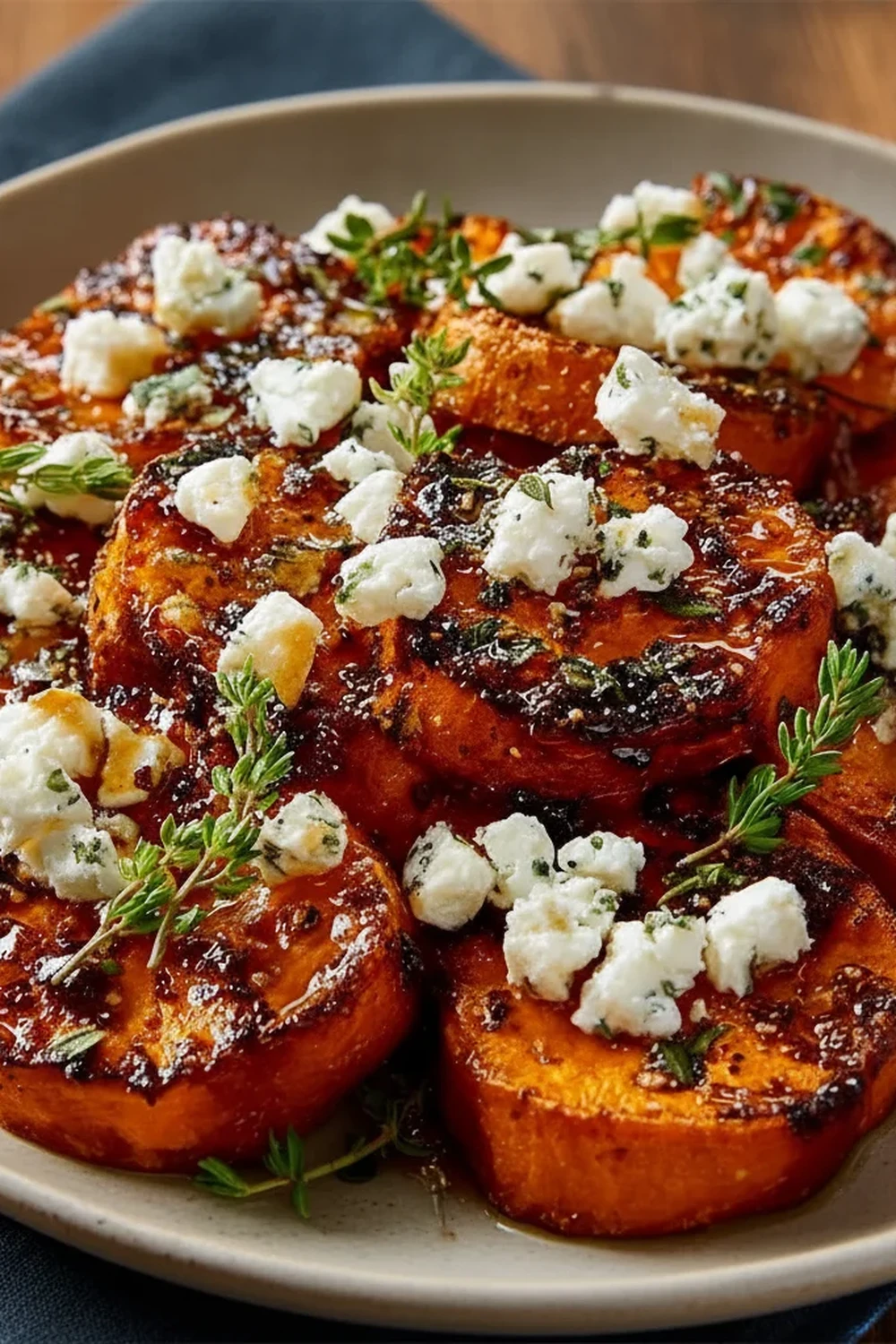 Honey Feta Sweet Potato Rounds