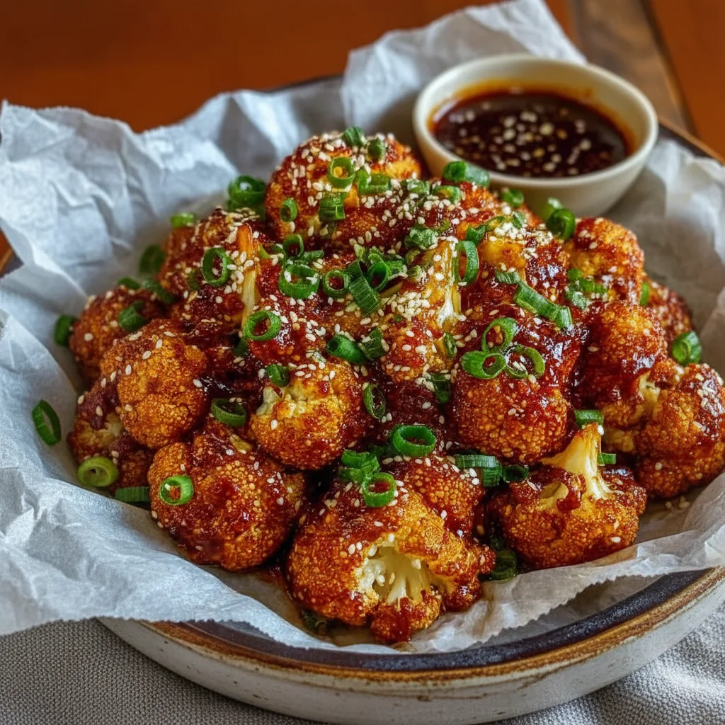 Spicy Korean Baked Cauliflower