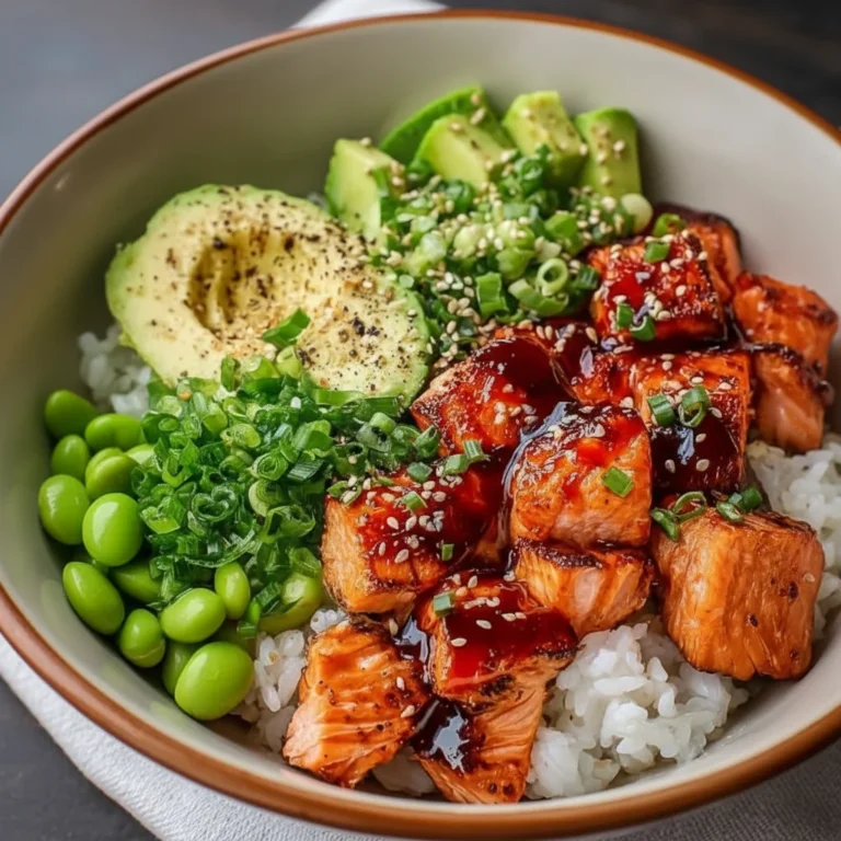 Sweet Spicy Honey Sriracha Salmon Bowls