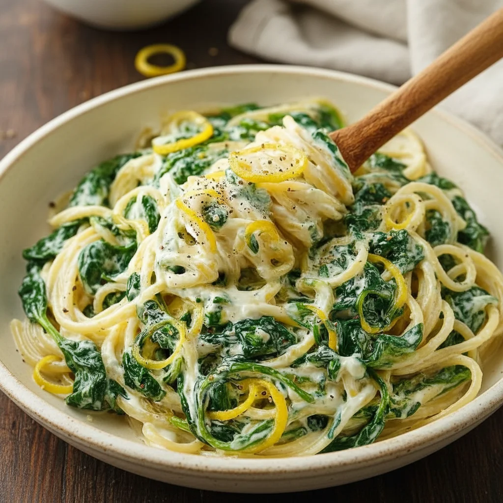 Zesty Lemon Ricotta Pasta Spinach